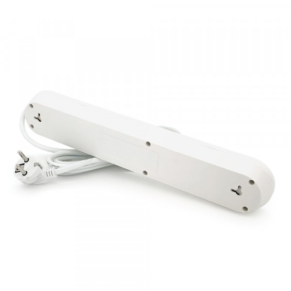 Мережевий фільтр F05U, 5 розеток EU + 3 USB, 1.5 м, перетин 3х0, 75мм, 2500W, White, Box