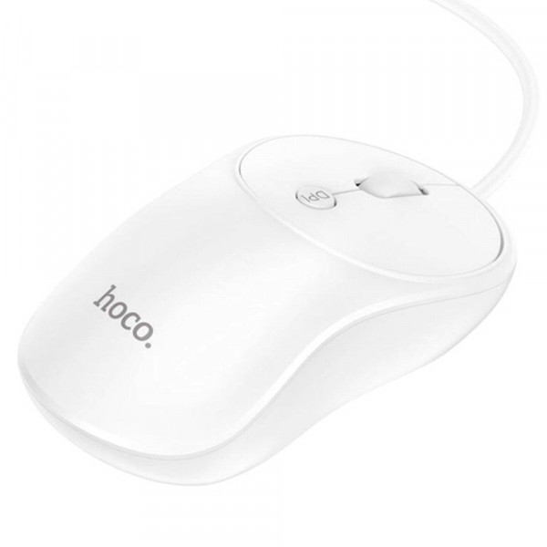 Миша провідна HOCO GM13W, 1000DPI, White, Box