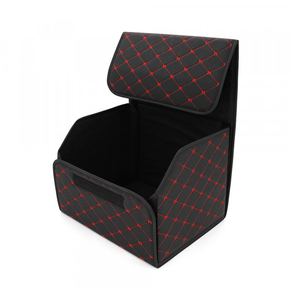 Складаний шкіряний автомобільний органайзер 400*320*300, Black-Red
