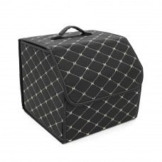 Складаний шкіряний автомобільний органайзер 330*320*300, Black-Gold