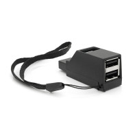 Портативний USB HUB 3.0 на 1 порт USB3.0 + 2 порту USB2.0, Black, OEM