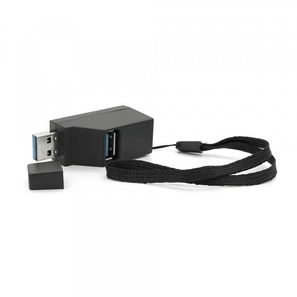 Портативний USB HUB 3.0 на 1 порт USB3.0 + 2 порту USB2.0, Black, OEM