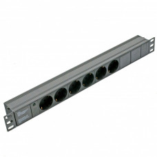 Блок Kingda 19" на 6 троянд. нім. станд., 10А, з індикат., без шнура, чорний, 1U