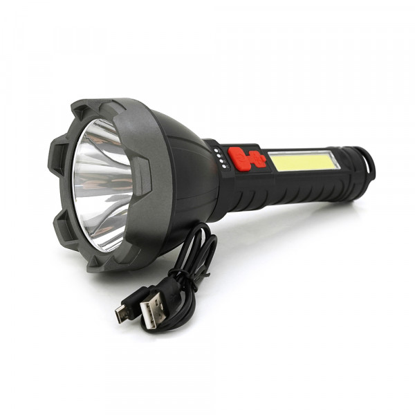 Ліхтар ручний LANTERNA ZJ-05, 1W Led CreeXPE+COB, 3+1 режим, вбудований аккум, корпус міцний пластмас, індикатор, USB кабель, IP40. 190х83х34, Box