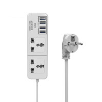 Мережевий подовжувач Senmaxu SMX-068, 2 Universal Socket + 4 USB, 1,5м, Black, Box