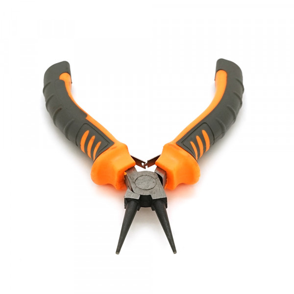 Круглогубці VOLTRONIC, сіро-жовтогарячі ручки, 125мм, 55гр