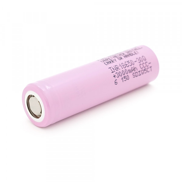 Акумулятор 18650 Li-Ion Samsung INR18650-30Q, 3000mAh, 30A, 4.2 / 3.6 / 2.5V, PINK, 2 шт в упаковці, ціна за 1 шт