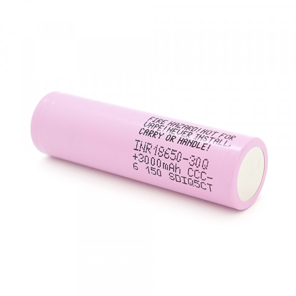 Акумулятор 18650 Li-Ion Samsung INR18650-30Q, 3000mAh, 30A, 4.2 / 3.6 / 2.5V, PINK, 2 шт в упаковці, ціна за 1 шт