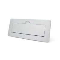 Розетка для підлоги висувна із заземленням J29L, дві розетки + 2 * USB, Input: AC 100-250V 16A, Silver