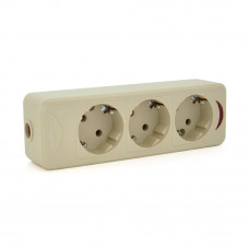 Колодка PiPo PP / SP-4723/3, 16А, 220-240В, із заземленням 3 гнізда, Q20
