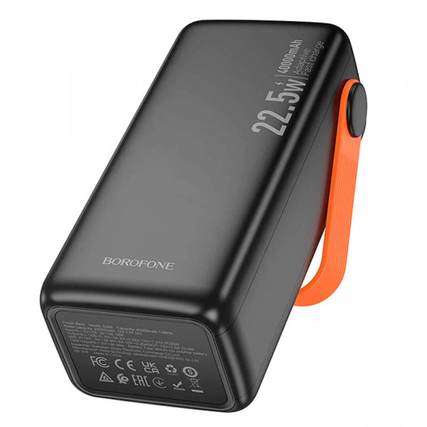 Power bank Borofone BJ66 40000mAh, 22.5W+PD20W, 2*USB+Type-C, Black, 860g, Box