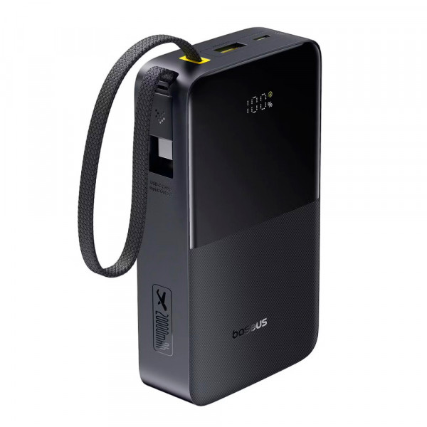 PowerBank Baseus EnerFill FС51 Bipow 2 Pro Digital Display Fast Charge 30000mAh 22.5W, 2*USB+Type-C, PD3.0, QC3.0, Black, Q20