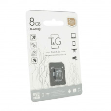 Карта пам'яті T&G microSDHC Class 10 UHS-I, з адаптером, 8GB, Blister