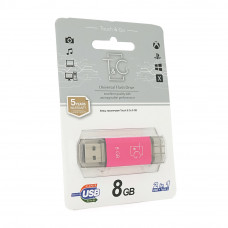 Флеш-накопичувач T&G Star F, USB 2.0+Type-C, 8GB, Metal, Blister