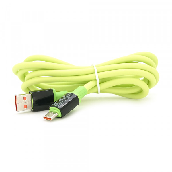 Кабель USB  to Type-C (male to male), Підтримка SCP, QC3.0, PD до 240Вт, 480Mbps, довжина 1.5м, обплетення,  Green, Box