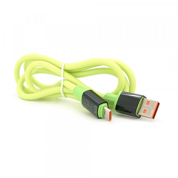 Кабель USB to Type-C (male to male), Підтримка SCP, QC3.0, PD до 240Вт, 480Mbps, довжина 1.0м, обплетення,  Green, Box