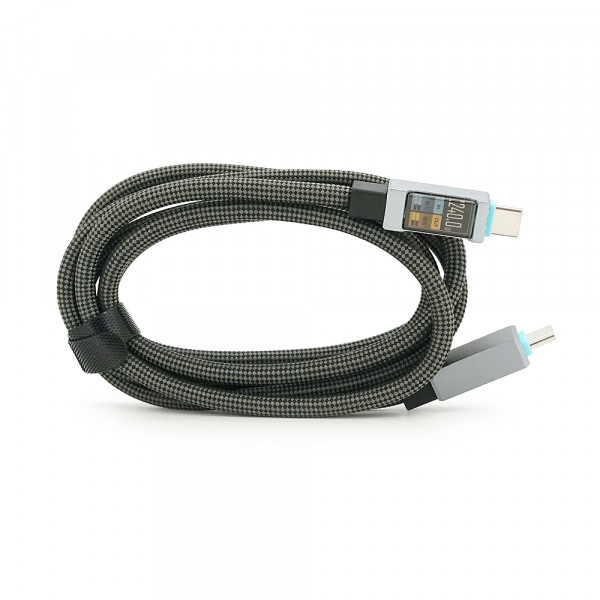 Кабель Type-C to Type-C (male to male), струм 5А, Підтримка SCP, QC3.0, PD до 240Вт, довжина 1.5м, оплетка, Black, Box