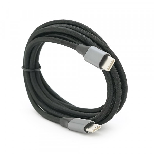 Кабель Type-C to Type-C (male to male), Підтримка SCP, QC3.0, PD до 60Вт, 480Mbps, довжина 2.0м, обплетення, Black, Box