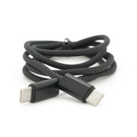 Кабель Type-C to Type-C (male to male), PD65Вт, довжина 1.0м, обплетення, Black, Box