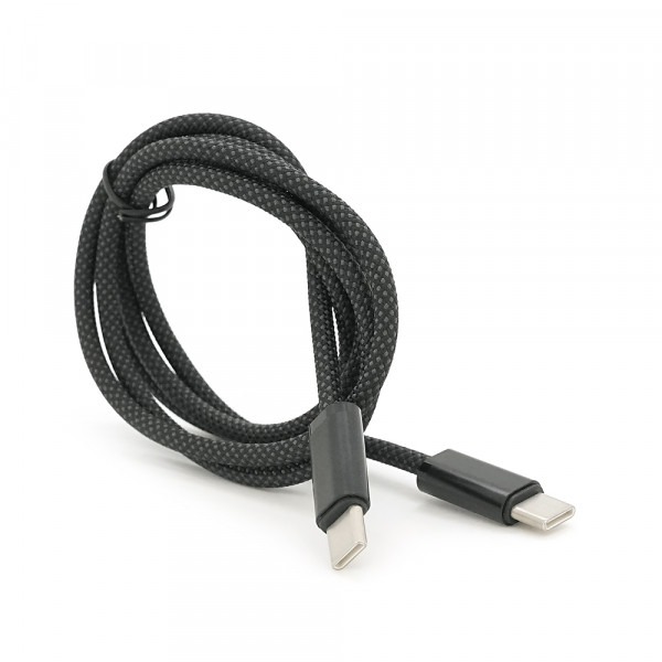 Кабель Type-C to Type-C (male to male), PD65Вт, довжина 1.0м, обплетення, Black, Box