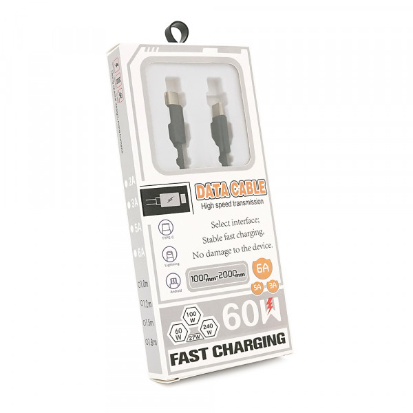 Кабель Type-C to Type-C (male to male), PD100Вт, довжина 1.0м, обплетення, Black, Box