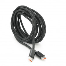 Кабель Type-C to Type-C (male to male), PD100Вт, довжина 2.0м, обплетення, Black, Box
