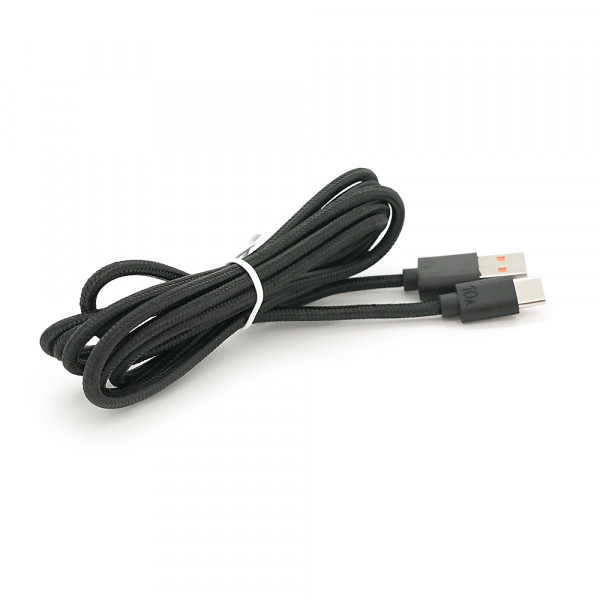 Кабель USB для Type-C (male to male), 10A, Підтримка SCP, QC3.0, PD до 240Вт, 480Mbps, довжина 1.5м, обплетення, Black, Box