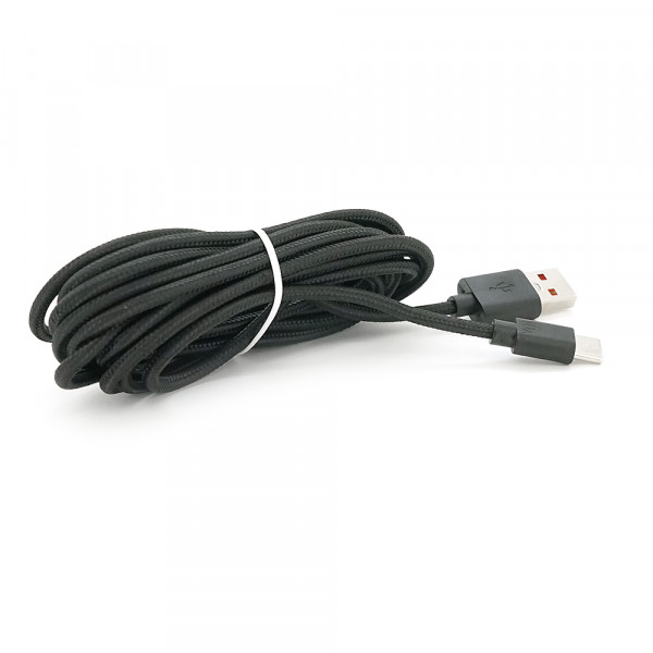 Кабель USB для Type-C (male to male), 10A, Підтримка SCP, QC3.0, PD до 240Вт, 480Mbps, довжина 3.0м, обплетення, Black, Box