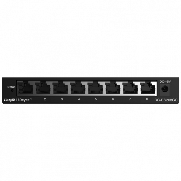 8-портовий керований комутатор Ruijie RG-ES208GC, 8x10/100/1000BASE-T, 160x75x24 мм