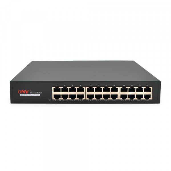 Комутатор Ethernet ONV-H1024 у металевому корпусі, 24*100Мб портів, 270х181х44.5 мм