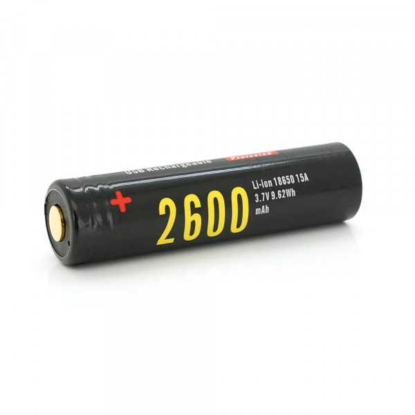 Акумулятор Li-Ion Soshine 18650 18650USB-3.7-2600, microUSB, 2600mAh, 2.5A, 4.2/3.6/2.75V, Black