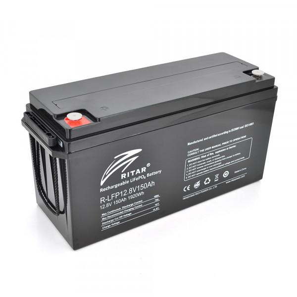 Акумуляторна батарея з bluetooth Ritar LiFePO4 12,8V 150Ah 1920Wh BMS75A@4S (483 x 170 x241) Q1