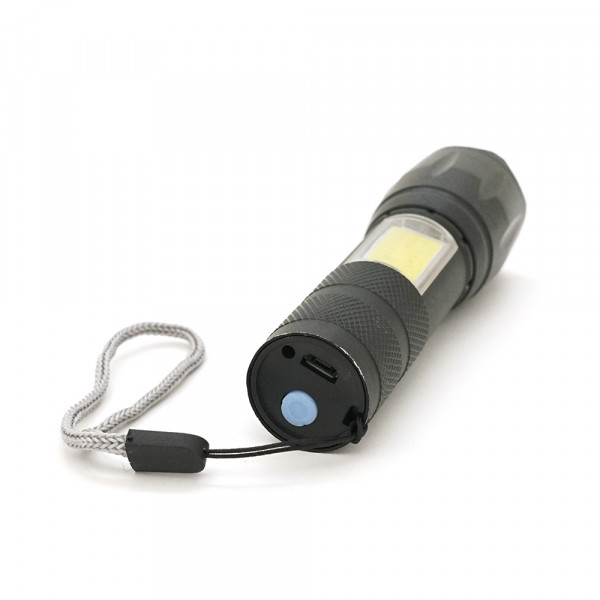 Ліхтарик Bailong BL-29, 3+1 режим, алюміній, вбудований акумулятор, USB кабель, Box