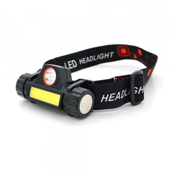 Налобний ліхтарик CATA CT-9120,1 led 3W, 1 Led Cob, 2 режими, корпус-пластик, водостійкий, ip44, магніт, живлення АКБ вбудований, USB micro кабель, 6400K, BOX