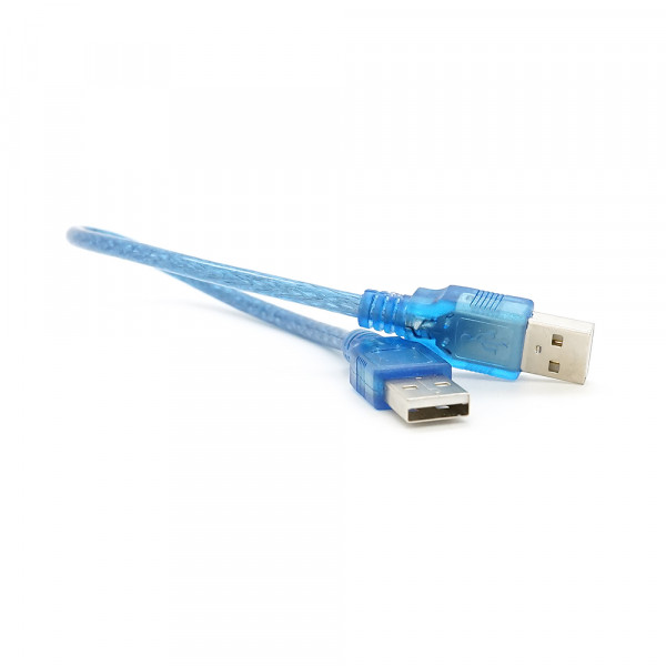 Кабель USB 2.0 RITAR AM/AM, 0.3m, прозорий синій