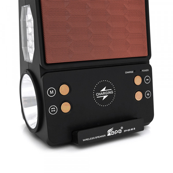Ліхтар переносний KENSA FP-05-W-S-L+Solar+FM+MP3+Bluetooth+AUX, 2 лампи дод. освітлення, 2 режими, заряд від 5V, батарея 2*18650, Box