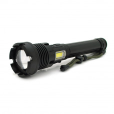 Ліхтар ручний Voltronic XHP90, 1LED XHP90, 45W, бічний світлодіод, 7 режими, ZOOM, 2х18650/6200mah, Black, IP40, кабель USB-Type-С, 260х60х35мм, BOX