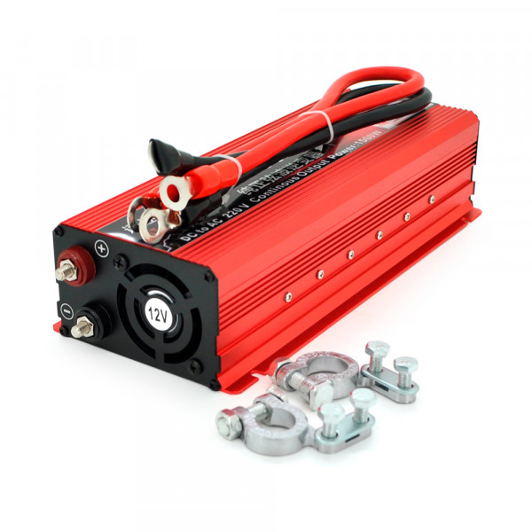 Інвертор напруги ST3000CP (DC:1500W), 12/220V з апроксимованою синусоїдою, 1 універсальна розетка, крокодили, BOX