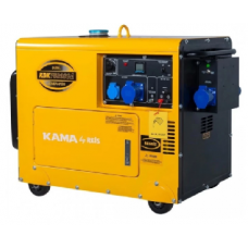 Генератор дизельний KDK7500SCA, 1-фазний 230V, 50Hz, 6.9kVA/5.5kW, бак 14,5 л, витрата 1,65 л/год, пуск: стартер (без АКБ), 850x550x720 мм, 160 кг