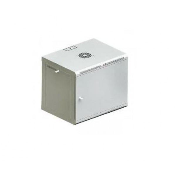 Шафа телекомунікаційна 19" VAGO 6U, настінна, двері метал, сірий, (370х600х600)