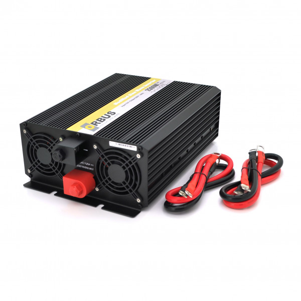 Інвертор напруги ORBUS ORMS2500 (2500Вт), 12/220V, approximated, 2 Shuko, 2 клемні дроти, 9 запобіжників, Box.Q20