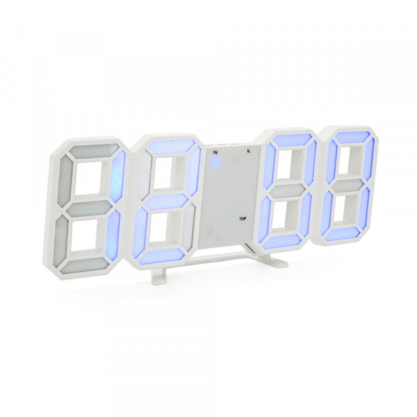 Електронний годинник VST-LY1089, будильник, живлення від кабелю 220V, Blue Light, Box