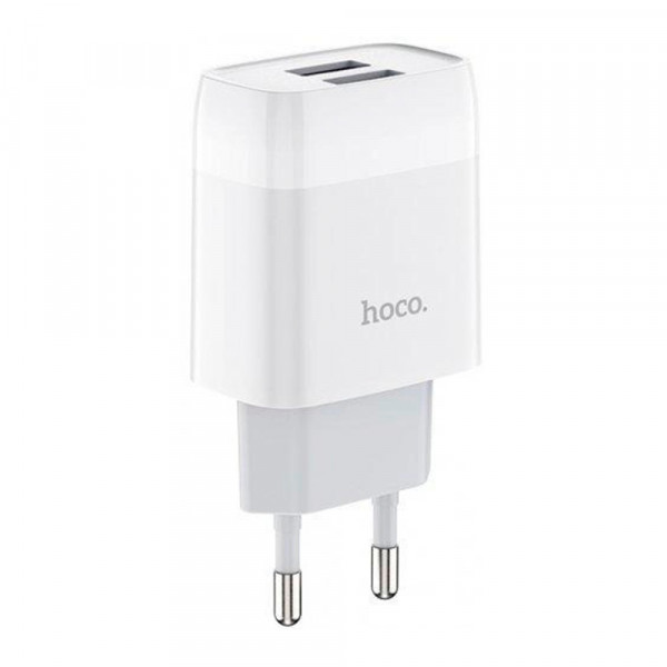 Набір СЗУ 110-240V HOCO C73A+ кабель Type-C, 2xUSB, 2.4A, кабель 1м, White, Blister