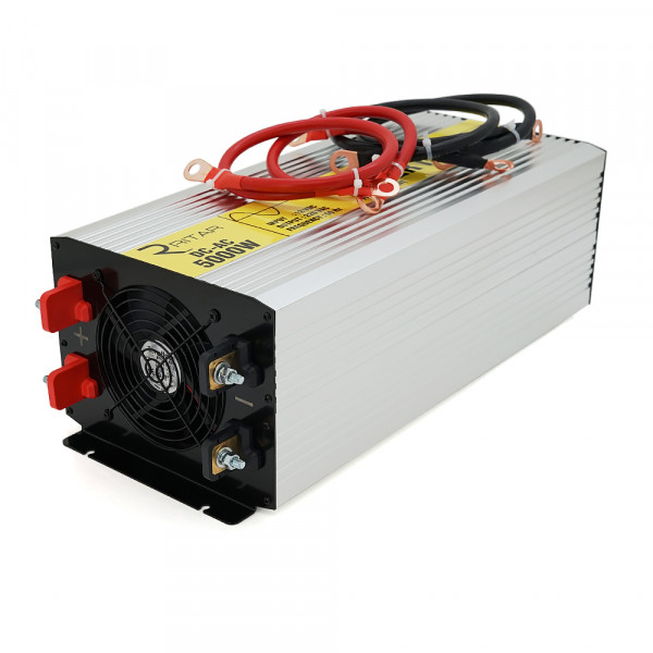 Інвертор напруги RITAR RSC-5000, 12V/220V, 5000W з правільною синусоїдою, 2xShuko, 1xUSB, клемні дроти, клемні колодки, BOX, Q2
