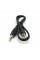 Кабель AUX Audio DC3.5 тато-тато 0,4м, GOLD Stereo Jack, (круглий) Black cable, Пакет Q500