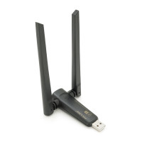 Бездротовий мережний адаптер Wi-Fi-USB Merlion LV-UAC21, RTL8811CU, з 2-ма антенами 10см, 802.11 a/b/g/n, 600MB, 2.4 GHz, Blister Q50