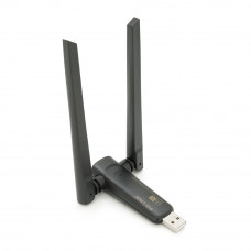 Бездротовий мережний адаптер Wi-Fi-USB Merlion LV-UAC21, RTL8811CU, з 2-ма антенами 10см, 802.11 a/b/g/n, 600MB, 2.4 GHz, Blister Q50