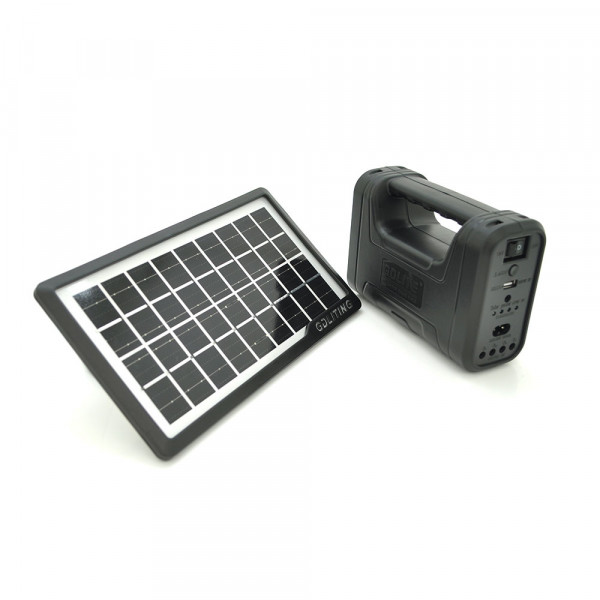 Переносний ліхтар 8017A+Solar, Power bank 10000mAh, 1 режим, MP3 плеєр, USB вихід, 3 лампочки, Box