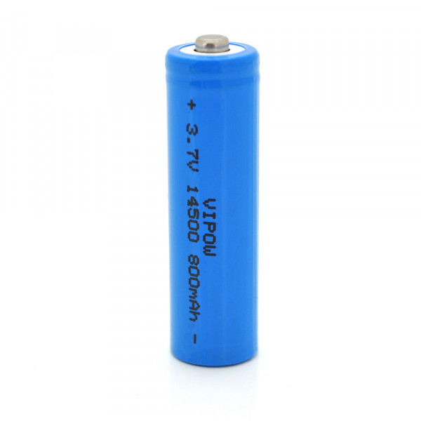Акумулятор 14500 Li-Ion Vipow ICR14500 TipTop, 800mAh, 3.7V, Blue