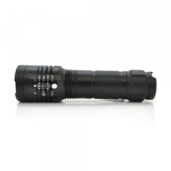 Ліхтарик Bailong BL-8900-P50, Cree XML-T, 4 реж., Zoom, корпус-алюміній, водостійкий, ударостійкий, 18650 ак-тор, СЗУ+АЗУ, 115*27mm, BOX